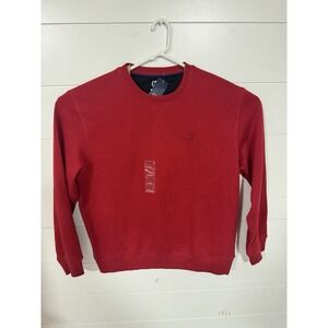 IZOD Sweatshirt Mens XL Red Crewneck Fleece Pullover Embroidered Crest Logo NWT